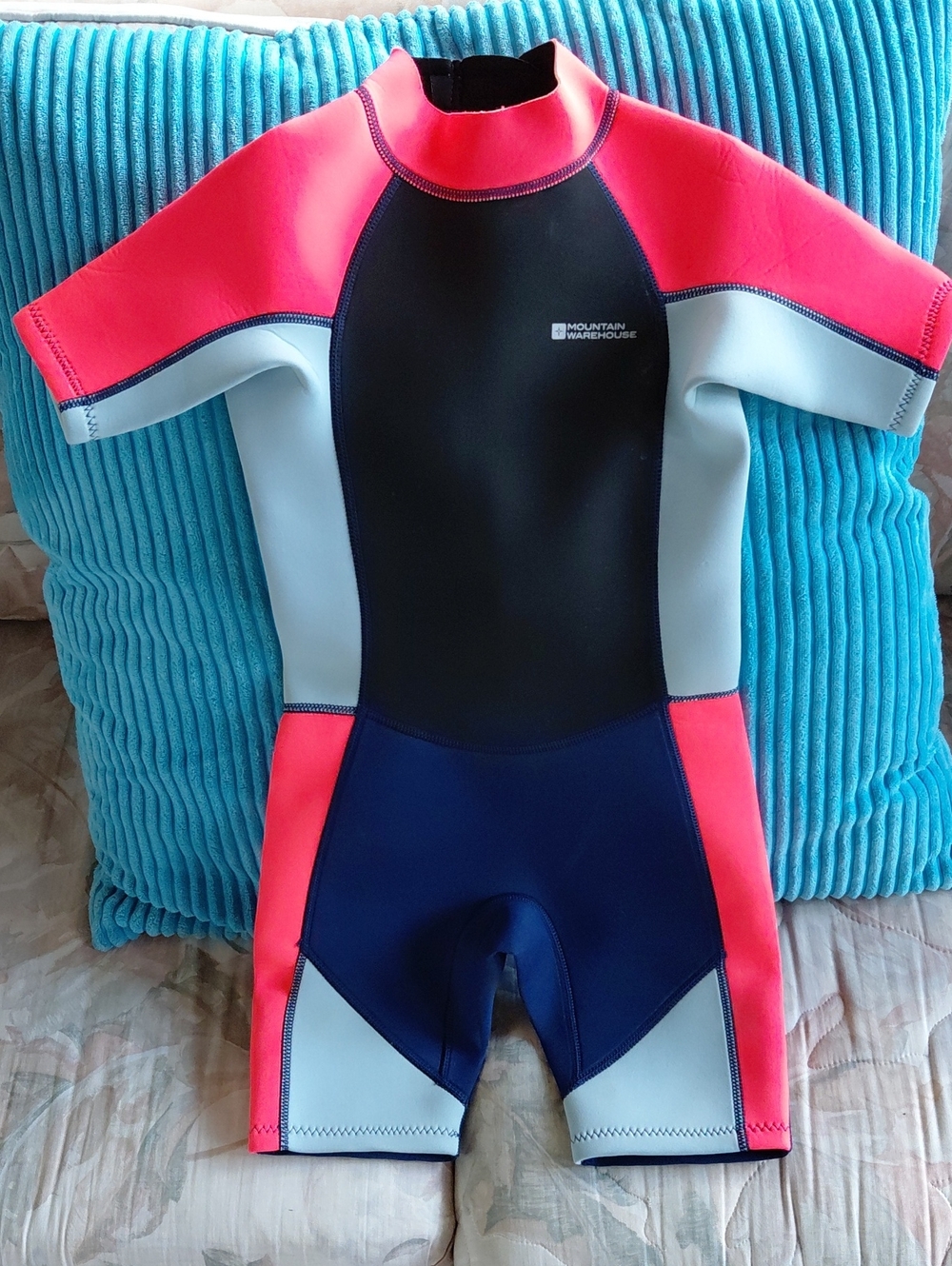 Mountain Warehouse Kids' Short Sleeve Swim Rashguard - Pink/Navy/Light Gray